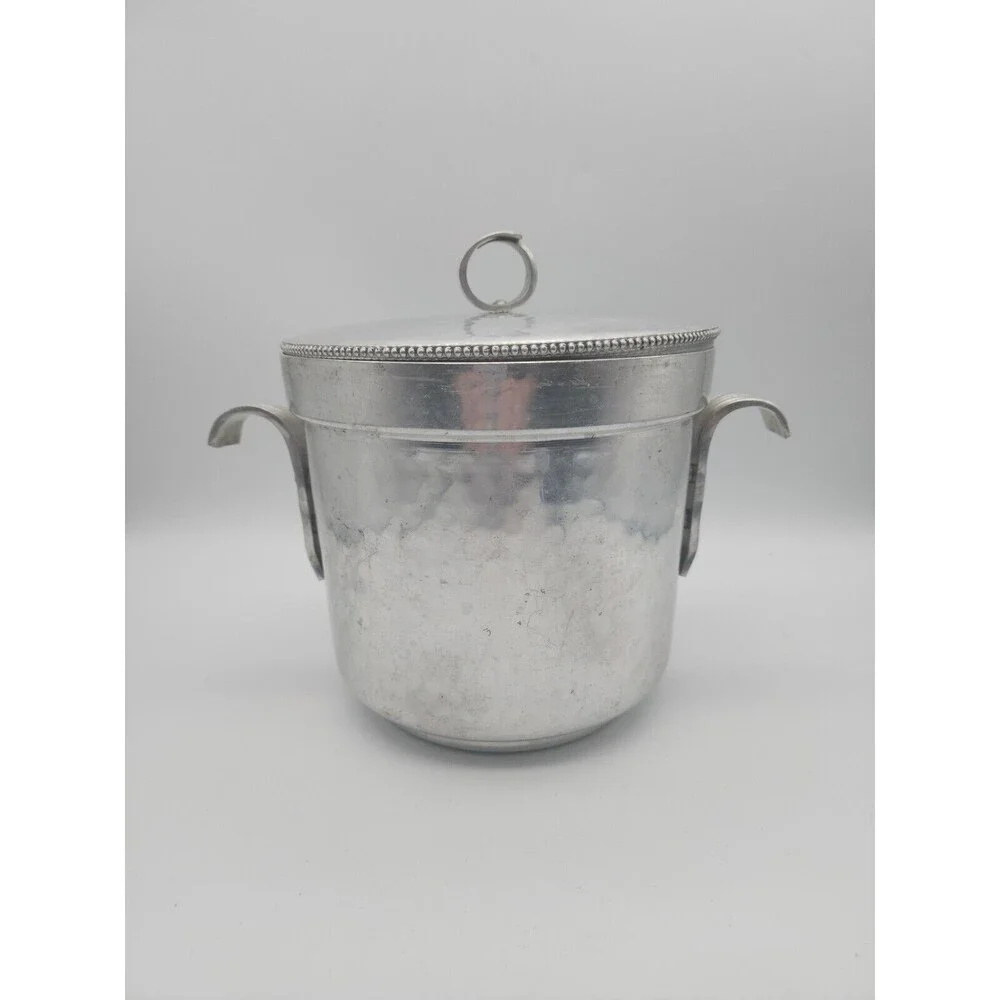 MCM BW Buenilum Hammered Aluminum Ice Bucket Two Handle